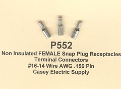 25 Non Insulated Snap Plug Receptacle Connector 16-14 Wire AWG .156 Female USA