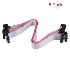 5 Pack Long 30CM 2.54MM Flat Ribbon Cable IDC 18 Pin Connector