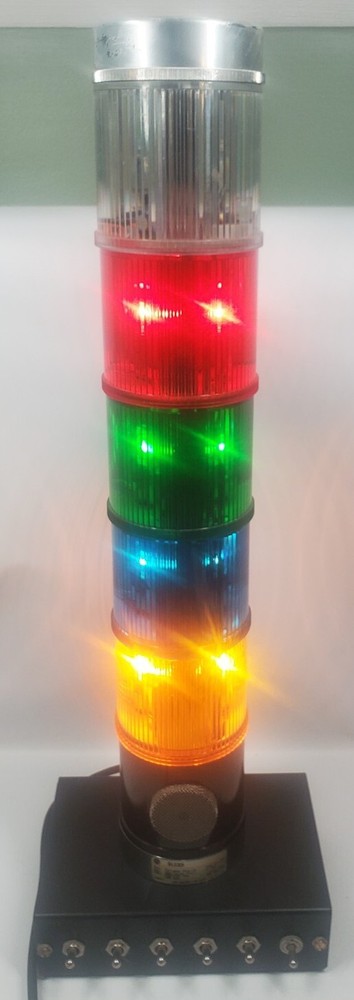 GE Signal Tower Light Stack Red Green Yellow Blue White Strobe SLCS5 Working