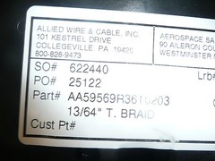 Allied Wire AA59569R36T0203 11Awg 13/64 in Tubular braid Approx 42FT