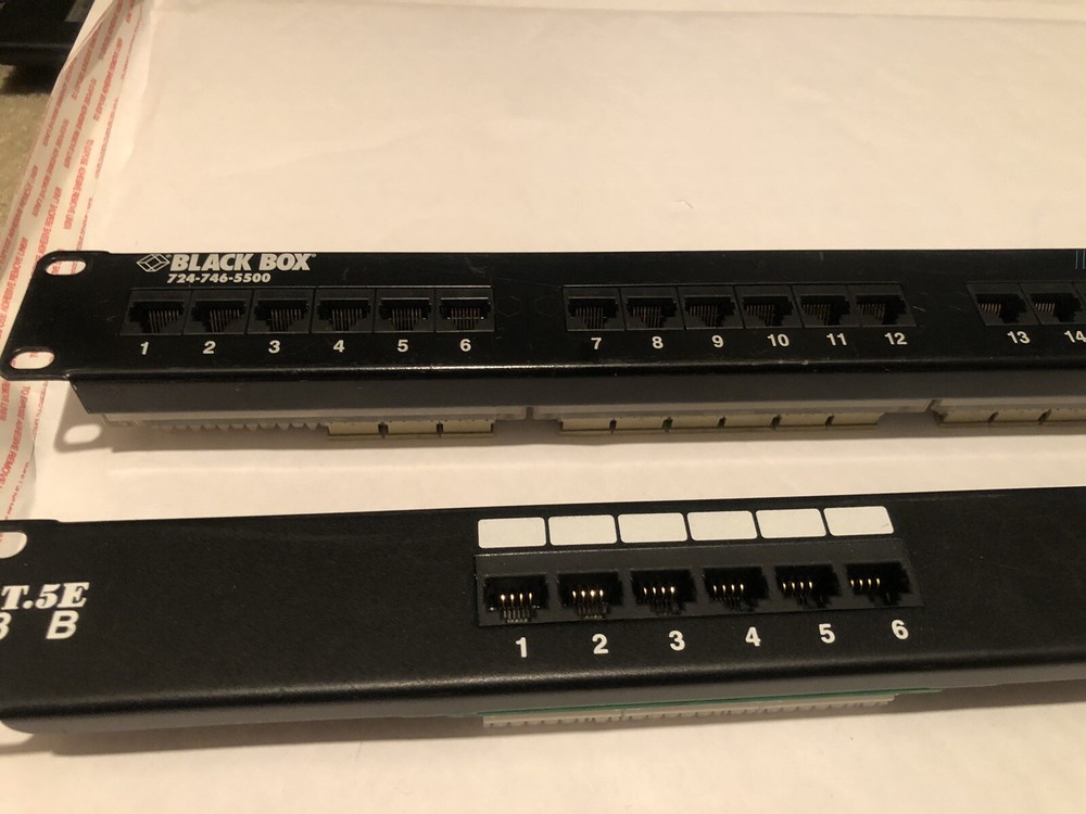 Black Box GigaBase CAT5e Patch Panel – 24 Port And Panel-12 Lot Of 2