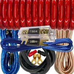 Audiobank Complete 0 Gauge up to 6500 Watts Car Amplifier Installation Red