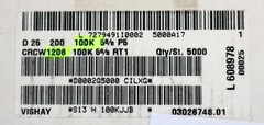 VISHAY 1000x SMD Resistor 100kΩ CRCW1206 RT1 100000 Ohm Model 03026748.01