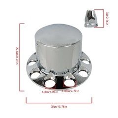 ABS Plastic Set of 4 Rear Chrome Wheel Axle Hub Cover Kit Semi 33MM Nut Covers