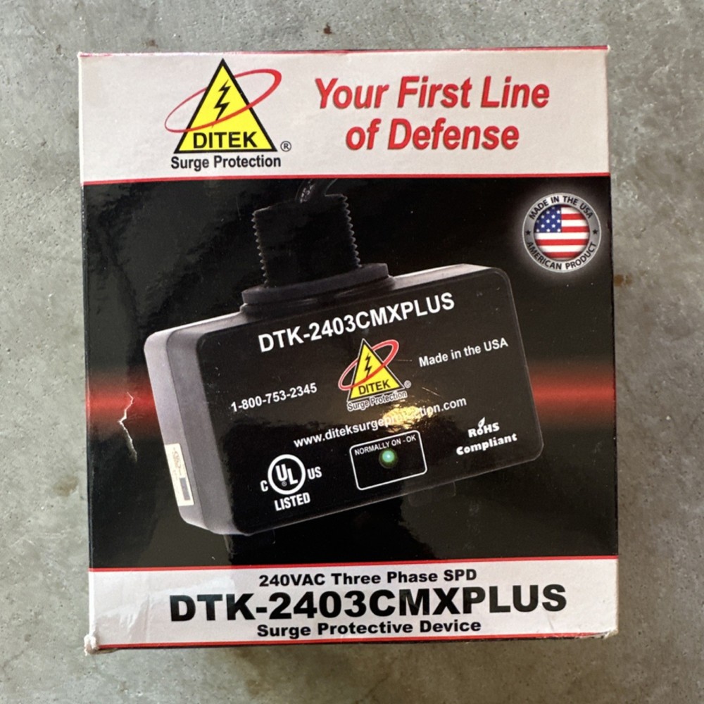 DITEK DTK-2403CMXPLUS 240VAC Three Phase Surge Protective Device