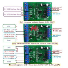 RS485 0-1A 0-30V Current Voltage Collector Voltage Signal Acquisition MODBUS RTU