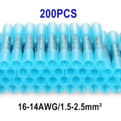 16-14AWG Waterproof Heat Shrink Butt Wire Connectors Blue Crimp Splice Terminals