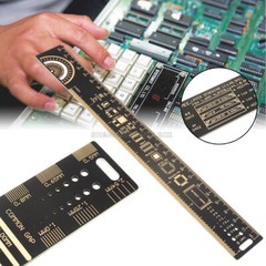 25cm Multifunctional PCB Ruler Measuring Tool Resistor Capacitor Chip IC Black