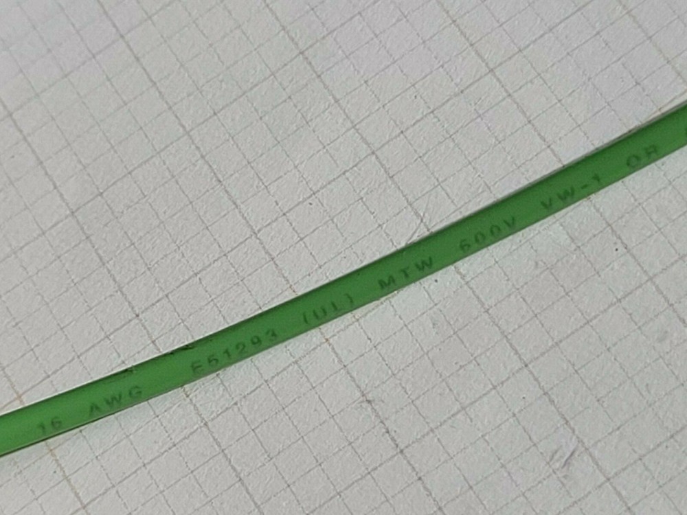 Kalas Wire #16awg MTW/AWM UL-1015/1230 Hook-Up/Lead Wire 105C/600V Green /100ft