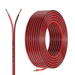 2 Conductor 18 Gauge Cable 30ft, Flexible PVC, Car Stereo LED, Red Black