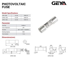GEYA GYPV 32 2P Parallel DC Fuse Holder 10*38mm High Voltage Solar PV 1000VDC