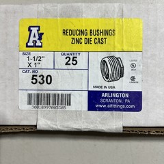 Arlington Reducing Bushings Zinc Die Cast 1-1/2 x 1 Quantity 25 NEW USA Made !!!