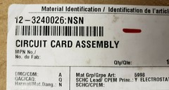 AEG ERF 320 – 279607133 Circuit Card Assembly 5998-12-324-0026