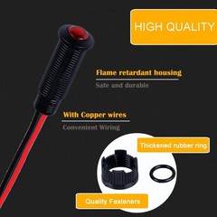 8mm LED Indicator Light Plastic Black Signal Dot Lamp 12V 24V /16 Mounting