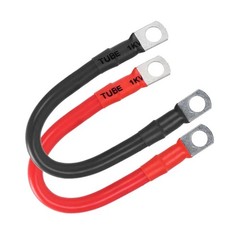 2/4 PCS Copper Battery Cable Wire with Lugs Auto Marine Inverter RV Solar 2AWG