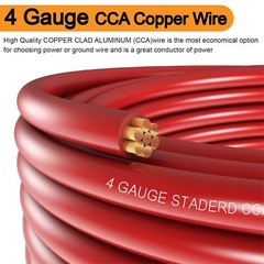 4 Gauge Wire (25ft Each- Black/Red) Copper With 100A ANL Fuse Holder, [MIXED]