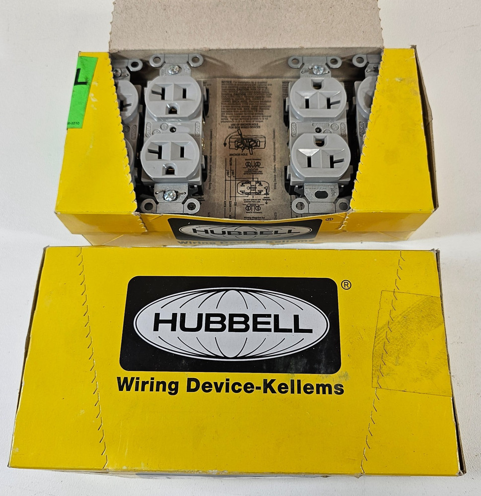 Hubbell 5362AG 20A 125V NEMA 5-20R Duplex Receptacle Gray Lot of 19 New