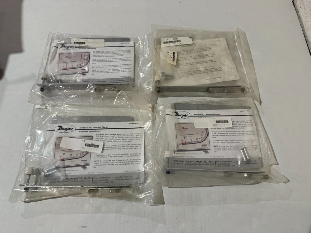 Lot of 4 Dwyer A-612 Portable Stand for Manometer