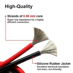 20 Gauge Silicone Wire Spool 40 Feet, Ultra Flexible High Temp 200 deg C 600V 20
