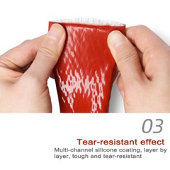 Silicone / Fibreglass Fire Sleeving Protective Heat Shield Sleeve Black/Red/Blue