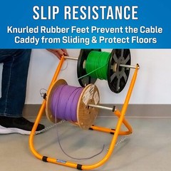 Double Spool Electric Cable Caddy for Coax Wire Reel Dispenser Holder Traveling