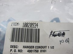 NEW Lot Of 10 Minerallac #4 Conduit Hanger 1 1/2” Rigid Zinc Plated Steel