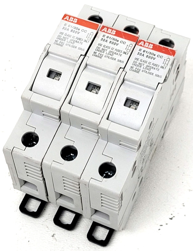 Lot of 3 – E91/30s ABB 30 Amp 600 Volt Class CC Fuseholder – Next Day Option