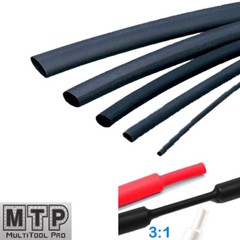 3/16″ (4.8mm) Pk 25/50 6″ 3:1 Heat Shrink Tubing Adhesive Lined Dual Wall Black