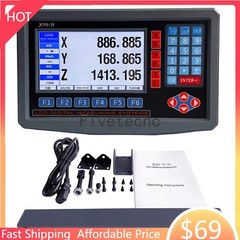 JING LCD DRO Lathe Digital Readout 2 Axis Display Milling + 2pcs linear scale