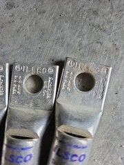 6- BURNDY YA28L 4/0 AWG Crimp Terminal Lug, Purple, N200