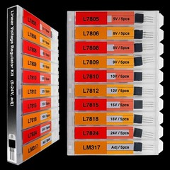 EEEEE 10 Values 50 Pcs Linear Voltage Regulator Positive External Voltage Kit…