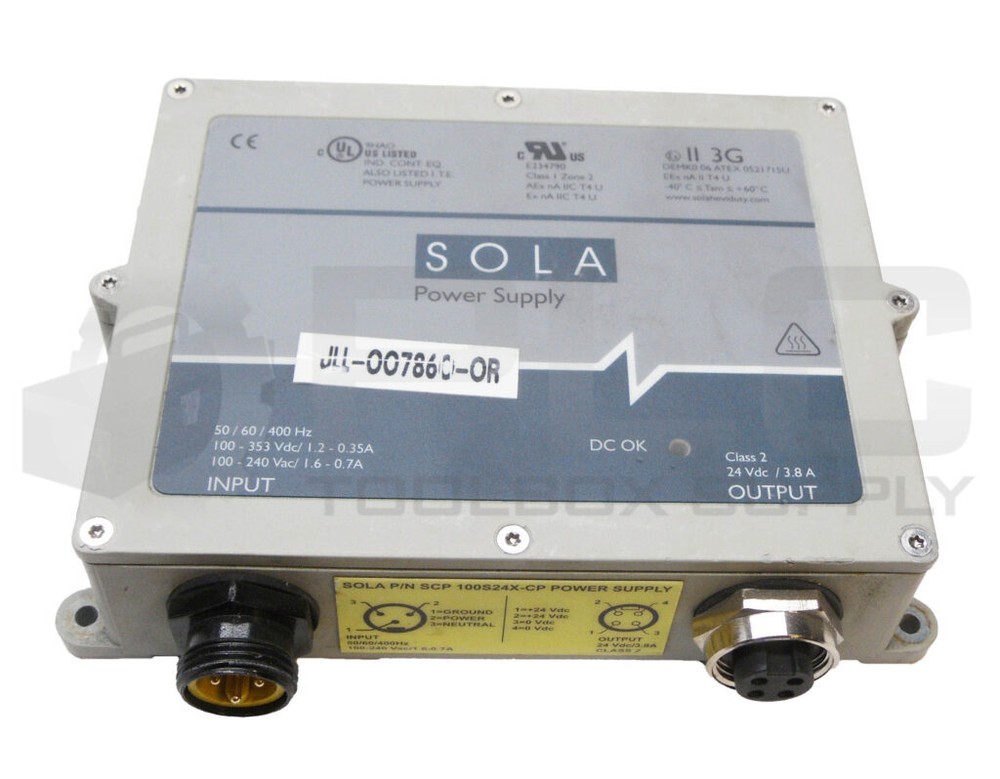 SOLA SCP 100S24X-CP POWER SUPPLY 50/60/400HZ 353VDC 240VAC