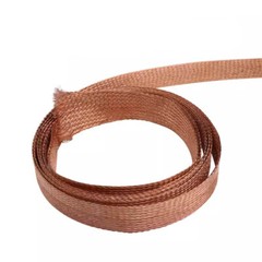 2-28mm Braided Ground Strap Copper Flat Braid Shielding Sleeve SingleWire 0.12mm