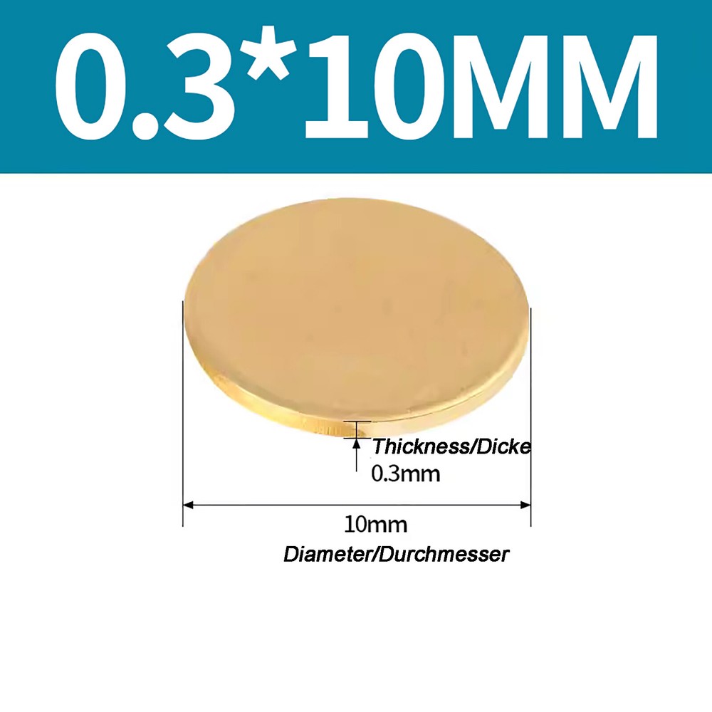 H62 Solids Brass Discs Blanks Metal Round Sheets OD 10-180mm Thick 0.3mm – 6mm