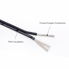 UL2648 Black/White Dual Core Parallel Stranded Cable Wire Tinned Copper 16~28AWG