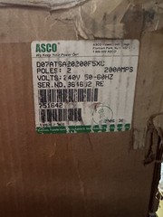 ASCO D07ATSA20200F5XC ATS Transfer Switch 200 AMP/ 240v
