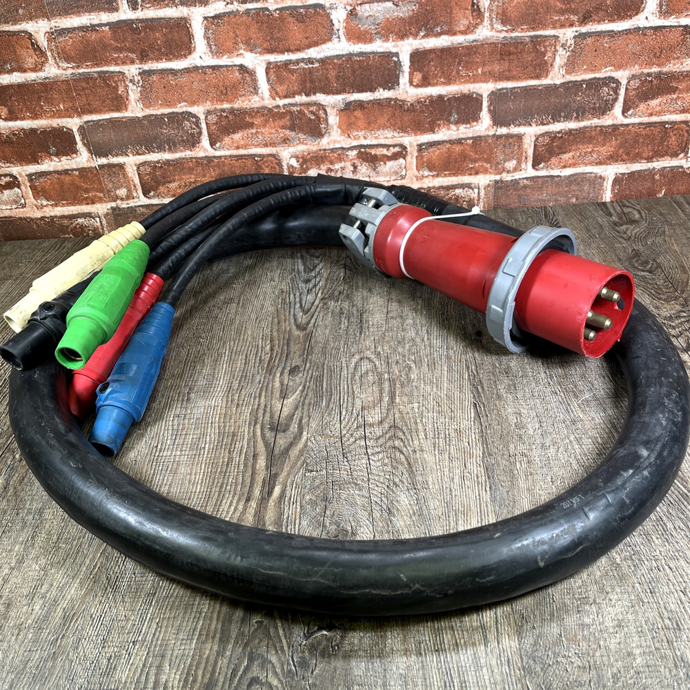 Hubbell 5-Pin to Cam-Lock Power Distribution Cable 1/0 AWG 8ft 3-Phase