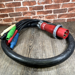 Hubbell 5-Pin to Cam-Lock Power Distribution Cable 1/0 AWG 8ft 3-Phase