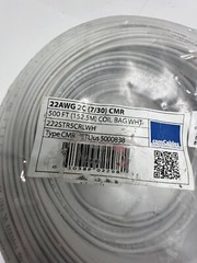 comCables 222STR5CRLWH, 22 AWG 2C (7/30) CMR, Low Voltage Copper Wire – 500 ft