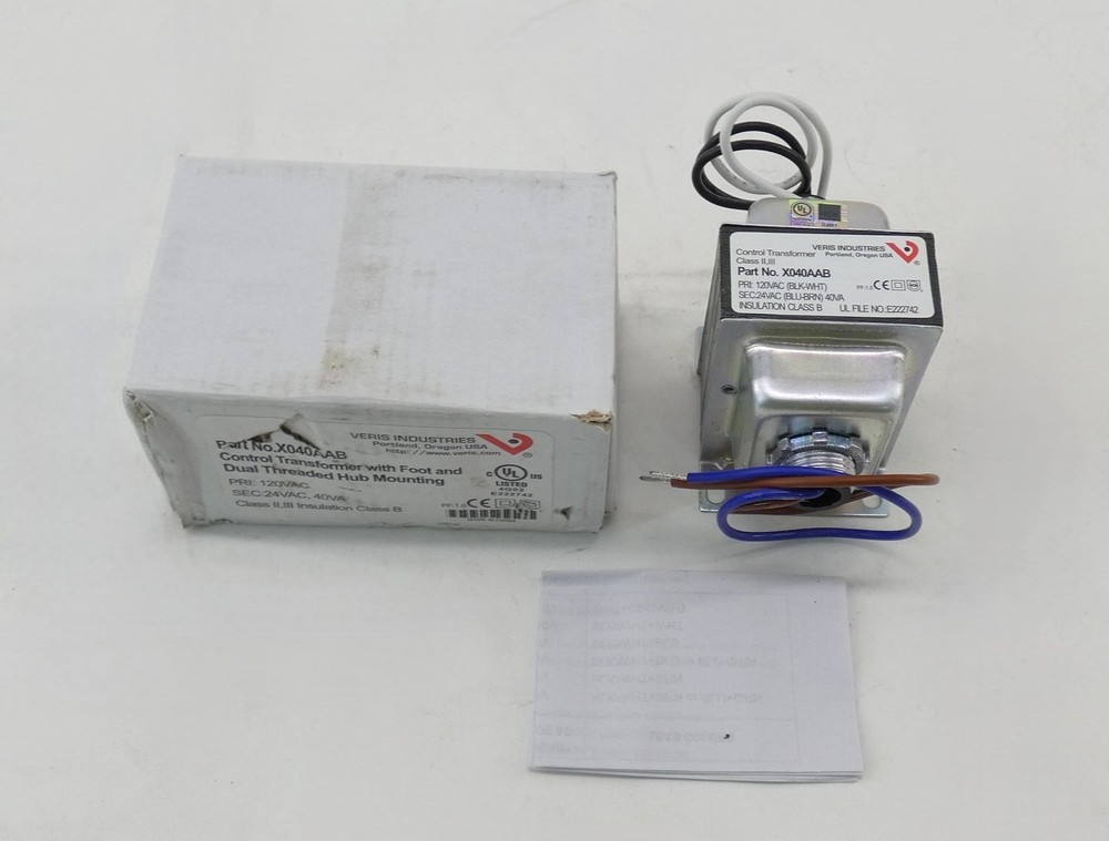 Veris X040AAB Control Transformer Foot Dual Threaded Hub Mounting 24-120VAC 4…