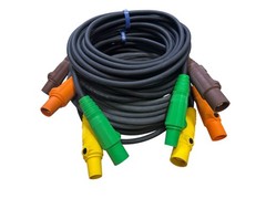CAMLOCK – 25 FT 4 WIRE SET 190 AMP 480 VOLT M/F SER 16 HUBBELL 2 AWG 600V PPC SC