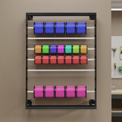 Black Heavy Duty Cable Reel Holder and Dispenser With 6 Stainless Steel Rods
