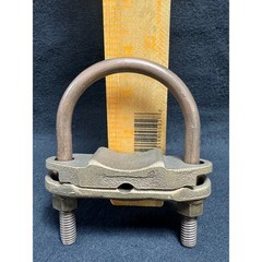 Qty 1 – NOS GPL-33 / 2″ IPS, 4 – 2/0 Bronze Copper U-Bolt Ground Clamp