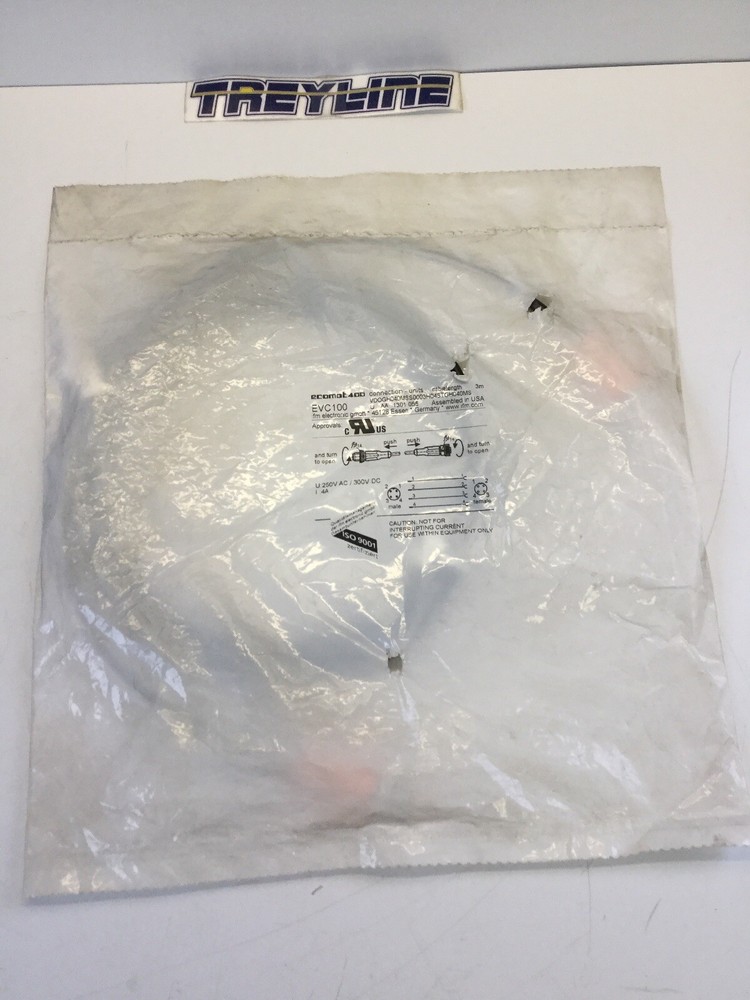 NEW, IFM, EVC100, PATCHCORD CONNECTION, 250V/350V, 4A. (1F-2)