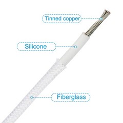 9.8ft 14AWG Electronic Wire High Temperature Electrical Silicone Cable White