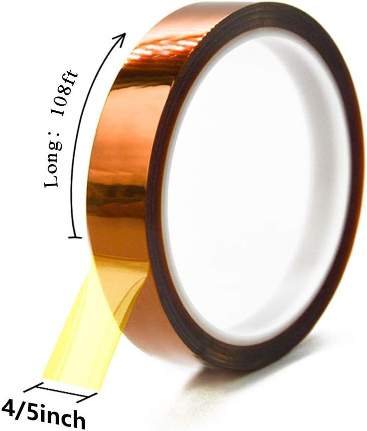 MYJOR Heat Resistant Kapton Tape 20mm x 108ft 2 Rolls