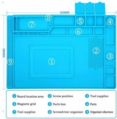 DESKTOP RUBBER ESD ANTI-STATIC HI-TEMP GROUNDING MAT FOR ELECTRONICS REPAIR 16