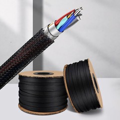 PET Braided Sleeving Loom Wire Sleeving Cable Sheathing Cotton Yarn Black