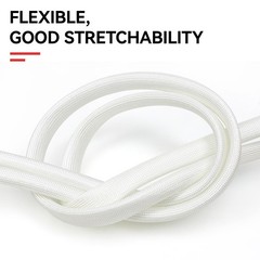 1-25mm White Silicone Fiber Glass Tube Wire Cable Insulating High Temp Sleeving