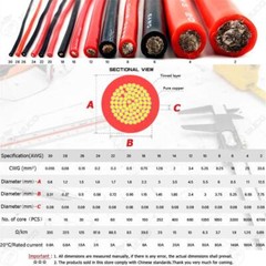 Silicone Cable Wire Car Battery Electrical 10-6Awg Automotive Copper Stranded